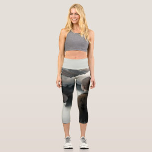Girl with clouds capri leggings