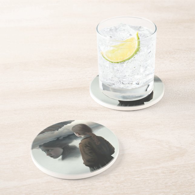 Girl with clouds coaster (Side)