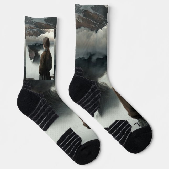 Girl with Clouds Socks (Right)