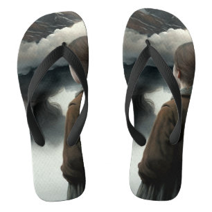 Girl with clouds thongs