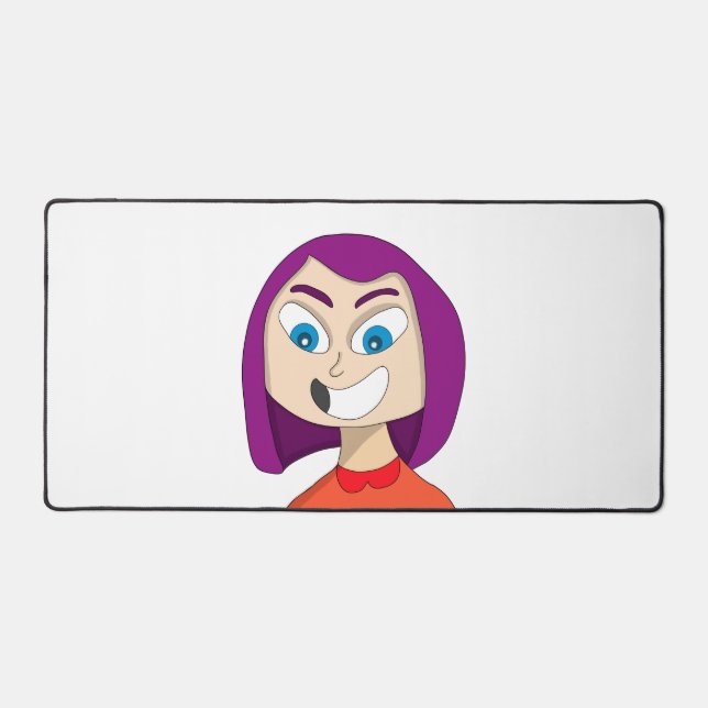 Girl with contagious smile desk mat (Front)