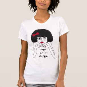 Girl With Curl Women's Tshirt