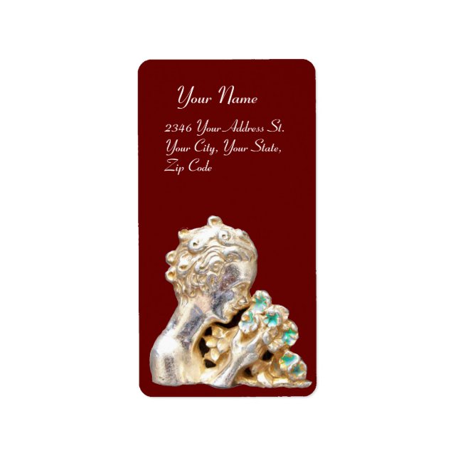 GIRL WITH FLOWERS,gold,red Label (Front)