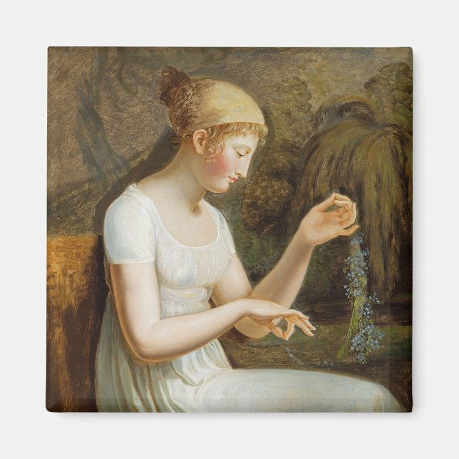 Girl with Flowers Magnet (Front)