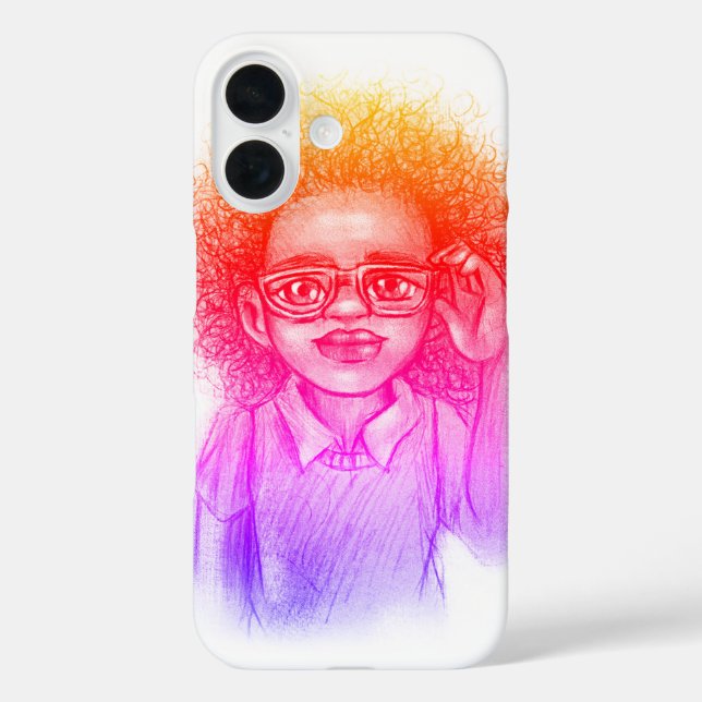 Girl with glasses, iPhone case (Back)