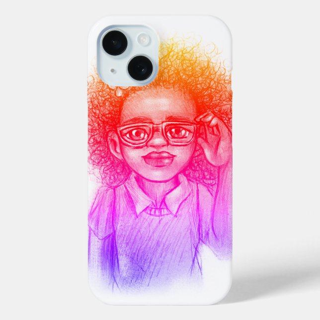 Girl with glasses, iPhone case (Back)