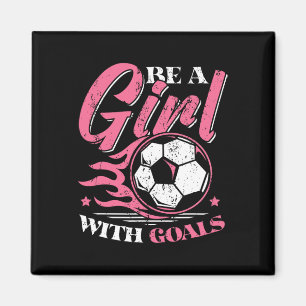 Girl With Goals Women Soccer Player Magnet