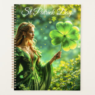 Girl with golden hair St Patrick day Irish magic Planner