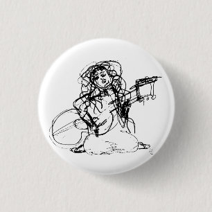 Girl with Guitar 3 Cm Round Badge