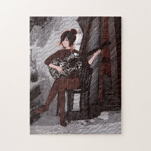 Girl with guitar jigsaw puzzle