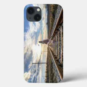 Girl With Guitar on Railroad Tracks iPhone 13 Case