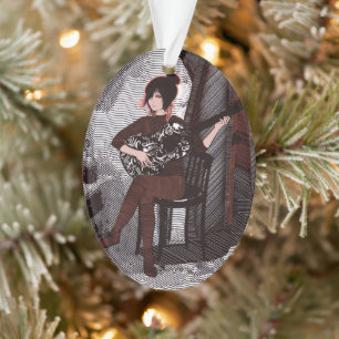 Girl with guitar  ornament