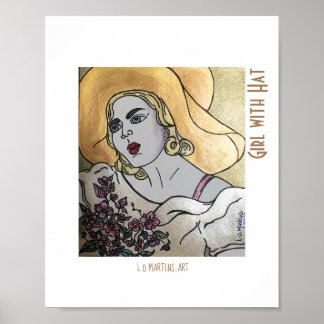 Girl with Hat print and poster