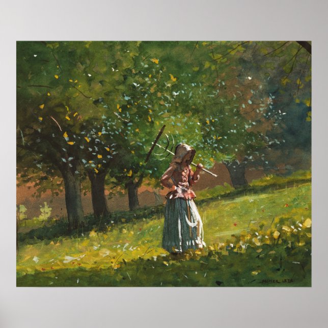 Girl with Hay Rake Poster (Front)