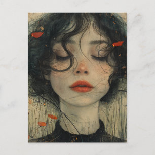 Girl With Her Eyes Closed Postcard