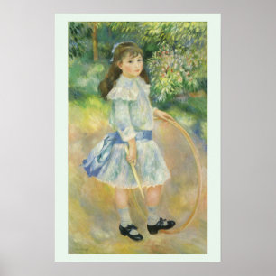 Girl with Hoop by Pierre Renoir, Vintage Fine Art Poster