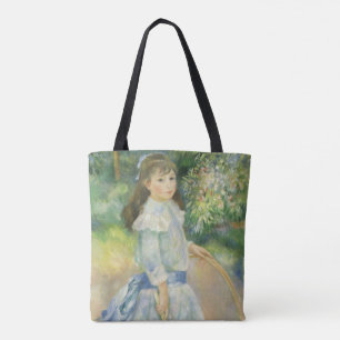 Girl with Hoop by Pierre Renoir, Vintage Fine Art Tote Bag