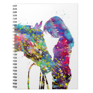 Girl With Horse Colourful Notebook