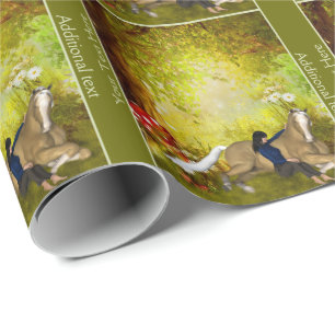 Girl With Horse Fantasy Art Personalised Wrapping Paper