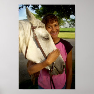Girl With Horse Poster