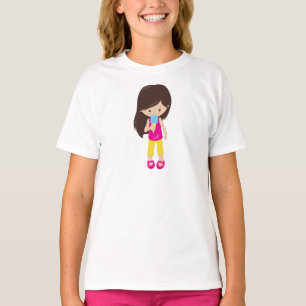 Girl With Ice Cream, Brown Hair, Cute Girl T-Shirt
