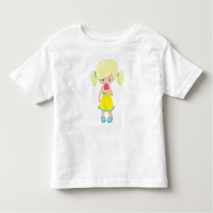 Girl With Ice Cream, Cute Girl, Blonde Hair Toddler T-Shirt