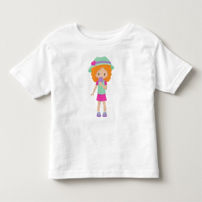 Girl With Ice Cream, Little Girl, Orange Hair Toddler T-Shirt (Front)