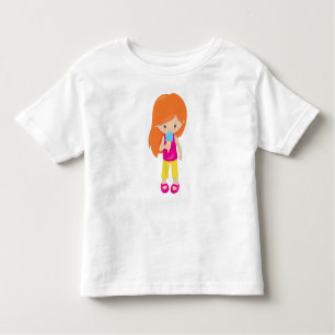Girl With Ice Cream, Orange Hair, Cute Girl Toddler T-Shirt