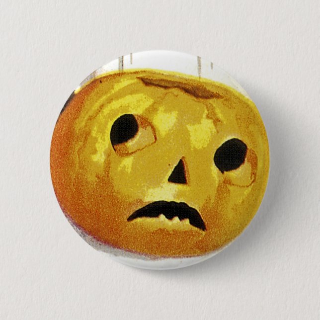 Girl with Jack o' Lantern 6 Cm Round Badge (Front)