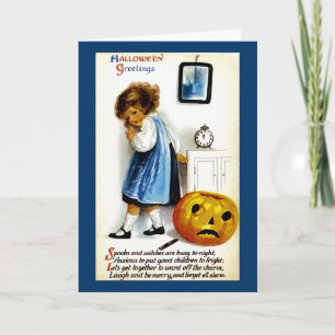 Girl with Jack o' Lantern Card