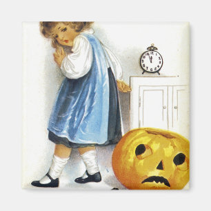 Girl with Jack o' Lantern Magnet