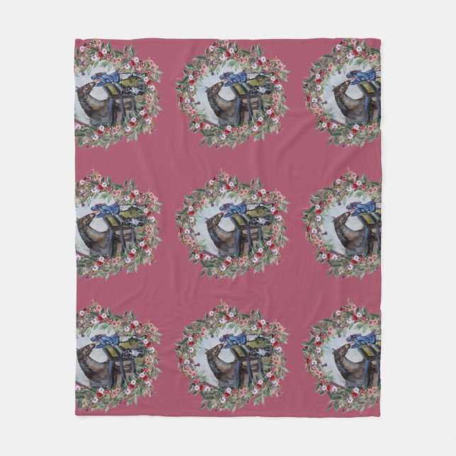 girl with jamie flowersWrapping Paper Fleece Blanket (Front)