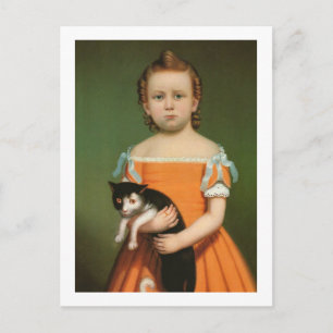 Girl with Kitten, William Thompson Bartoll Postcard