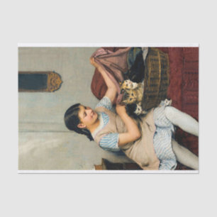 Girl with Kittens in Basket by Albert Anker Tissue Paper