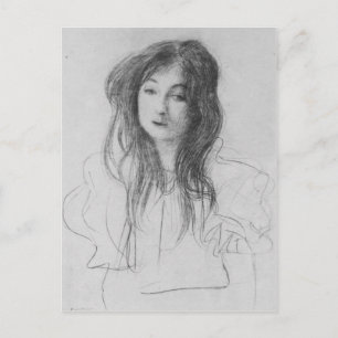 Girl with long hair by Gustav Klimt Postcard