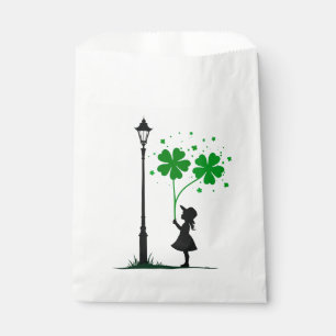Girl with lucky clover favour bag