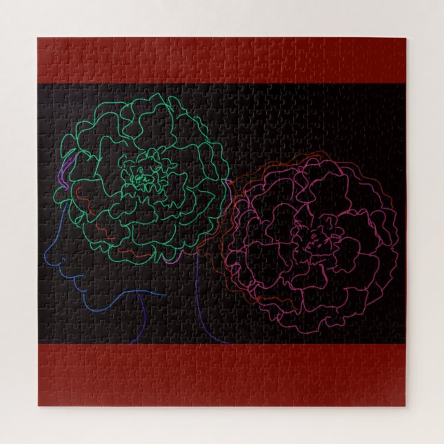 Girl with Marigold Afro Puffs Jigsaw Puzzle (Vertical)