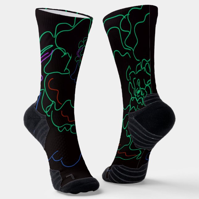 Girl with Marigold Afro Puffs Socks (Angled)