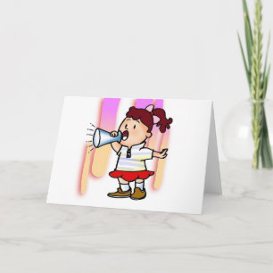 Girl With Megaphone Card