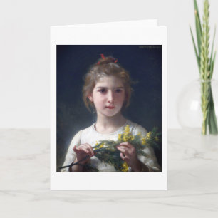Girl with Mimosa, Bouguereau Card
