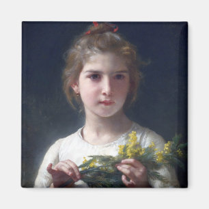 Girl with Mimosa, Bouguereau Magnet