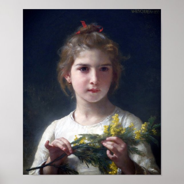 Girl with Mimosa, Bouguereau Poster (Front)