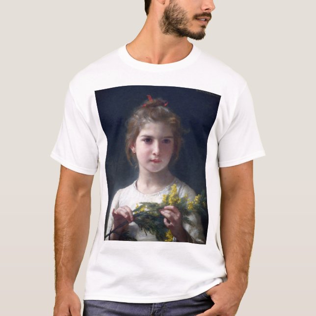 Girl with Mimosa, Bouguereau T-Shirt (Front)