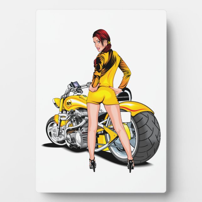 Girl With Motorbike Plaque (Front)