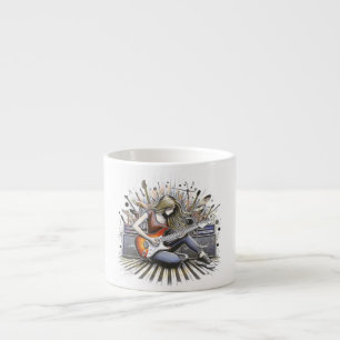 Girl with musical vibes espresso cup