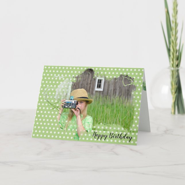 Girl With Old Camera Birthday Card (Front)