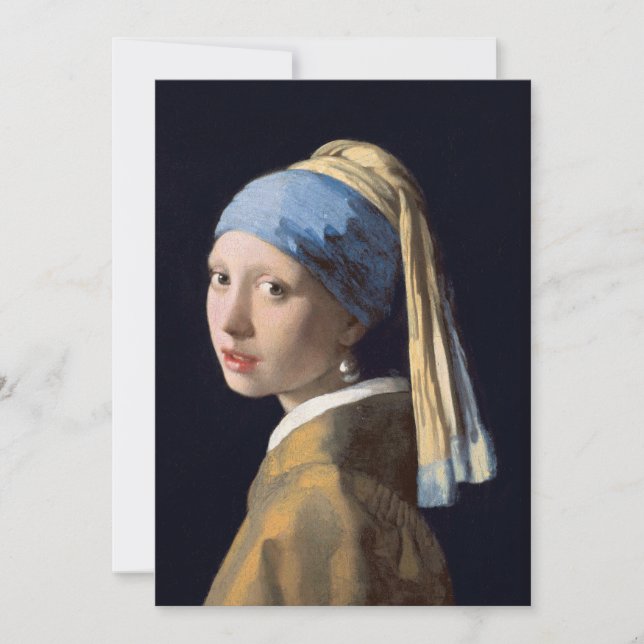 Girl with pearl earring 1665 Johannes Vermeer Announcement (Front)