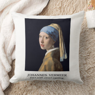 Girl with pearl earring 1665 Johannes Vermeer Cushion