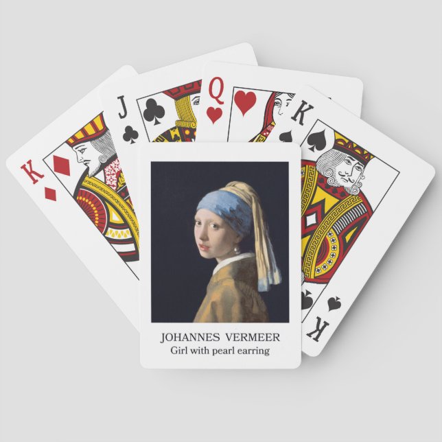 Girl with pearl earring 1665 Johannes Vermeer Playing Cards (Back)