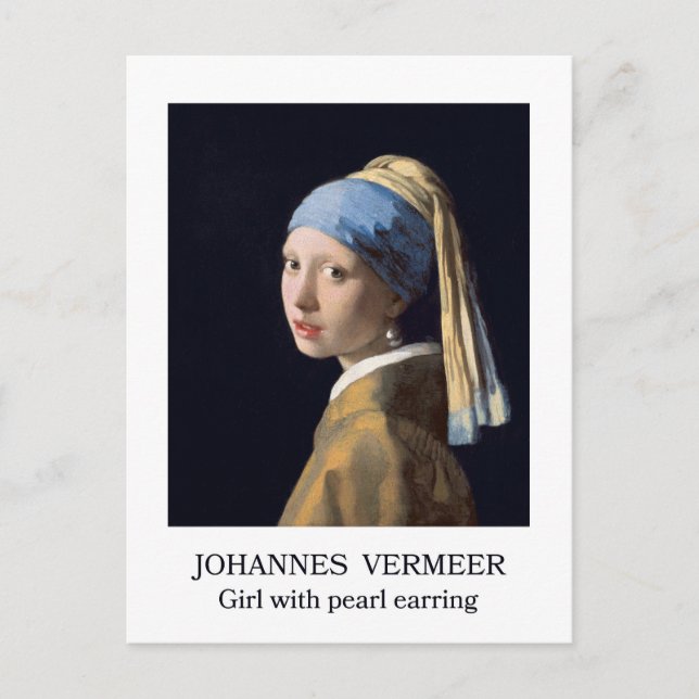 Girl with pearl earring 1665 Johannes Vermeer Postcard (Front)
